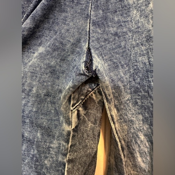 Elisa Cavaletti Italian Blue Acid Wash Pleather Trim Viscose Button Shirt - Picture 13 of 13